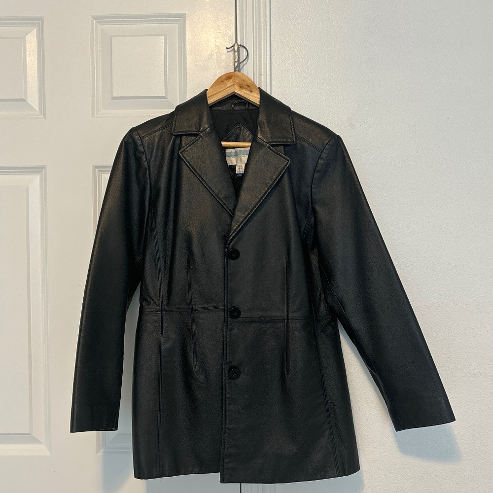 Worthington Black Leather Blazer/Jacket